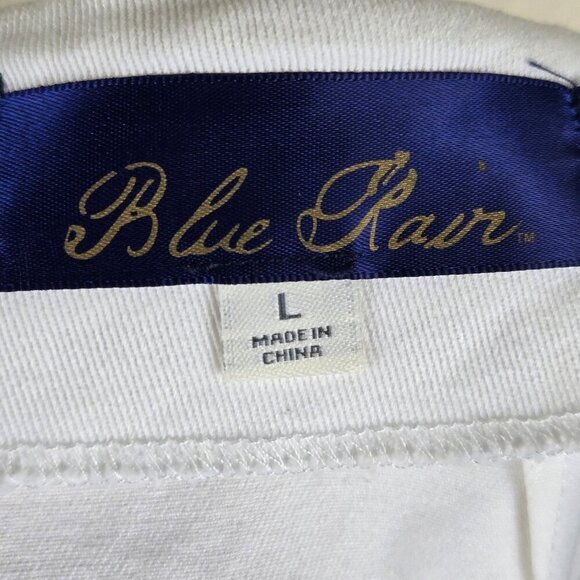 Blue Rain Size Large Cream Scallloped Mini Skirt Embroidered Front Hidden Zipper - Picture 9 of 11